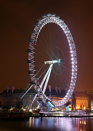 London Eye Ferris Wheel at Night